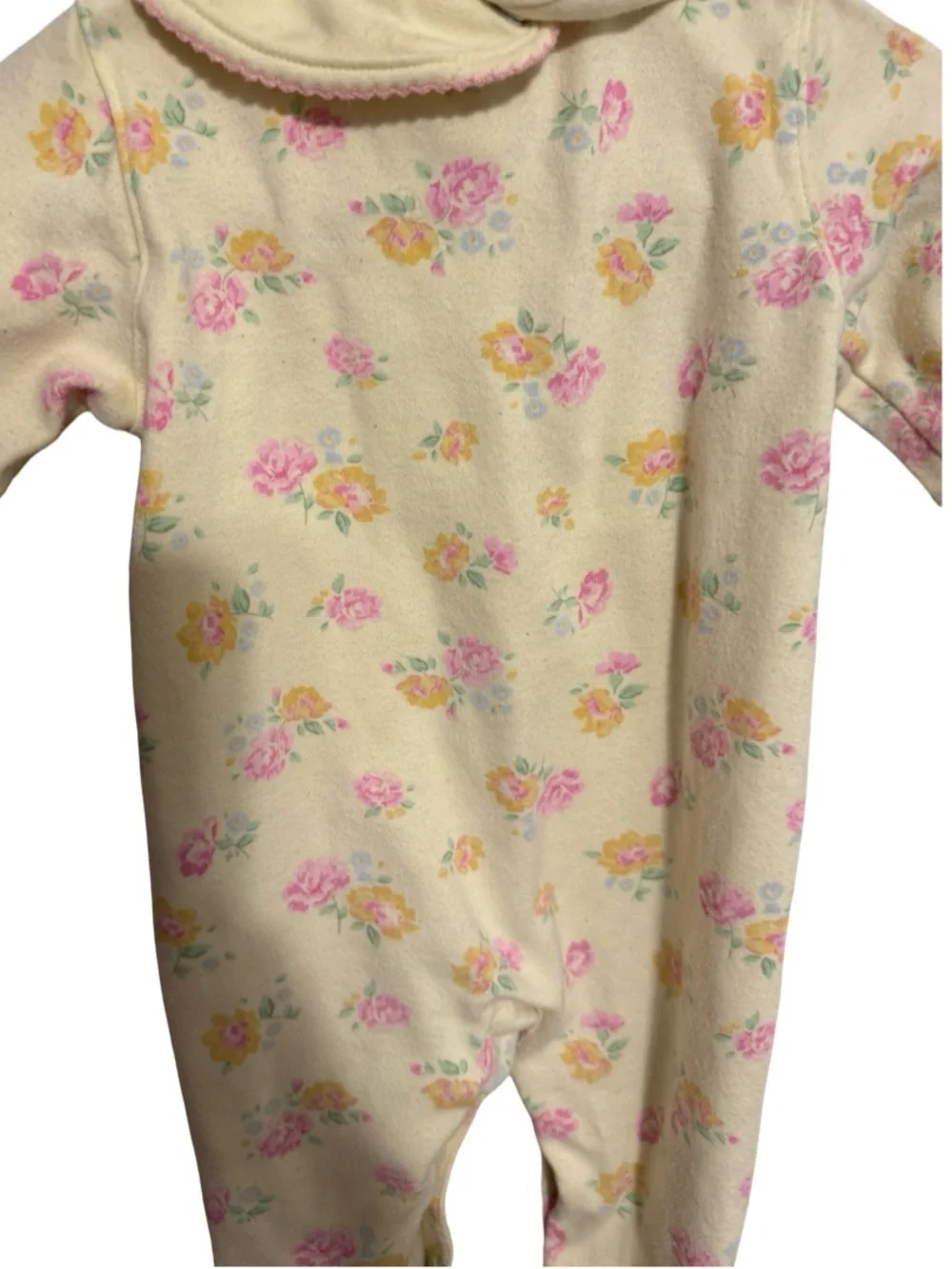 Just One Year Yellow Floral Snap Up Sleeper with Matching Bib Girls 9 M